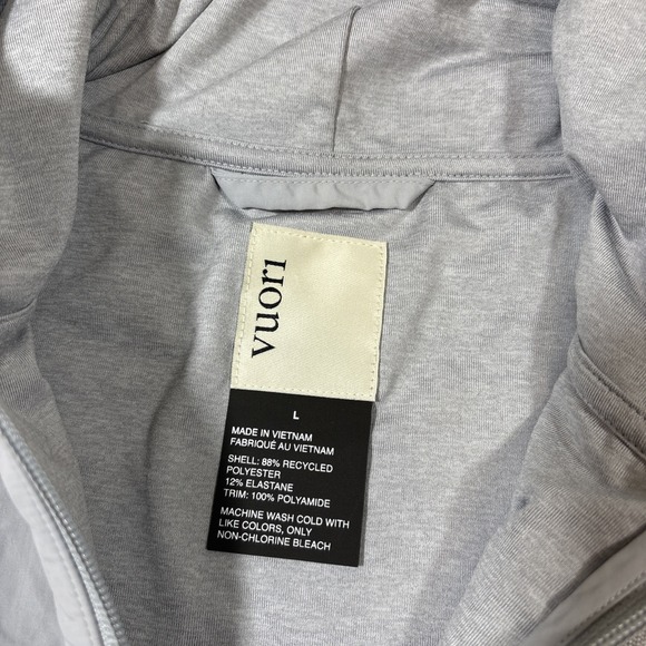 NWT Vuori Sunday Element Jacket Mens L Platinum Heather Full Zip Stretch Hooded - Picture 4 of 8